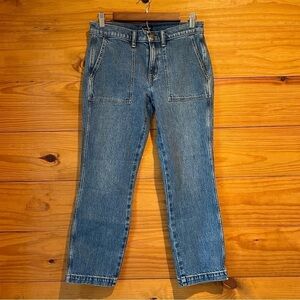 J. Crew Factory Utility Ankle Crop Mid Rise Patch Pocket Jeans 26 NWT
